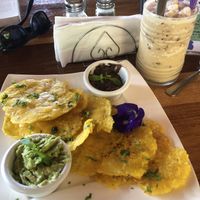 Patacones and date shake   at AmaSer in Puerto Viejo De Talamanca
