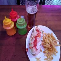 Chilean style, kraut, pickles, vegan mayo at Fuente Rica Rica in Santiago