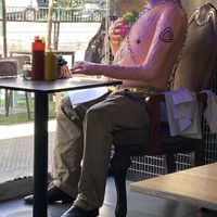 Cool statue  at Fuente Rica Rica in Santiago