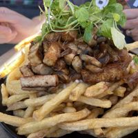 Loaded fries  at Fuente Rica Rica in Santiago