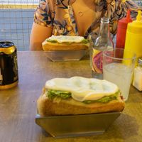 Chilean hot dogs at Fuente Rica Rica in Santiago