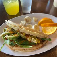 Spicy Vegan Waffle Sandwich: really tasty and a reasonable portion (enough to satisfy me and not make me too full).  at TIABI Coffee & Waffle Bar in Las Vegas