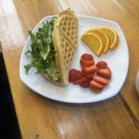 Vegan spicy wafflewich  at TIABI Coffee & Waffle Bar in Las Vegas