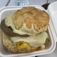 Vegetarian “sammy” with vegan sausage. at Cowbell Kitchen in Leesburg
