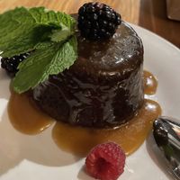 This warm sticky toffee pudding was to die for!  at Lago 210 in Hamburg
