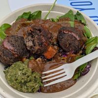 Seasonal salad: Jerk Salad with Lentil Meatballs at Forage Kitchen - Hilldale Way in Madison