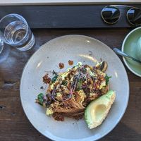 Tofu scramble with avocado at Burrow in Toowoomba