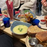 Vegan ciabatta, vegan toast with avocado, vegan feta and a vegan sausage sandwich  at Elodie's  in Kirkby Lonsdale