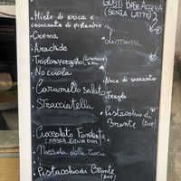 The daily menu. V mark’s vegan options  at Picchio Gelateria Naturale in Bracciano