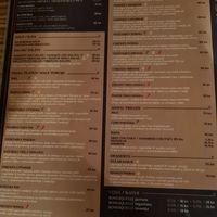 Menu at Namaste Bistro in Zagreb