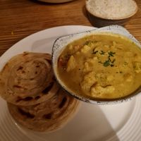 Vegetable korma with coin paratha at Namaste Bistro in Zagreb