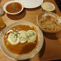 Idly with rice pancakes, coin paratha (bread), rice at Namaste Bistro in Zagreb