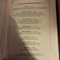 "Vegan" menu (ask the staff to make your dish vegan at Namaste Bistro in Zagreb