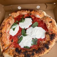 Cheese was less melted but I left it in the box a while.  at Dough Eyed in York