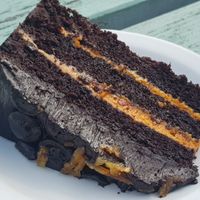 Chocolate orange cake at The Strawberry Barn in Dunbar