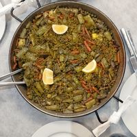 Paella vegana per a tres persones at Ida can Machino in Els Muntells