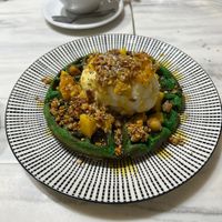 Vegan pandan coconut waffles, with granola topping, mango cubes, coconut ice-cream and gula melaka syrup   at Oatberry Cafe - Scotts Square in Central Singapore