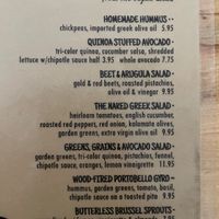 Vegan menu 7.2.2021 at Kid Cashew in Mount Pleasant