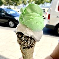 vegan ice cream in a cone 🍦 at Eislust in Kassel