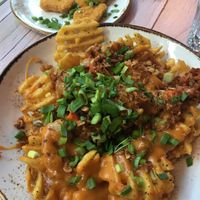 Very tasty got the vegan nuggets and loaded waffle fries   at Junk y Vegan in Helsinki