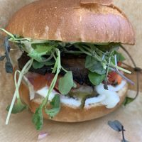 Magical mushs-burger (portobello mushroom and truffle mayonnaise)  at Junk y Vegan in Helsinki