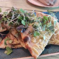 Garlic bread at Junk y Vegan in Helsinki