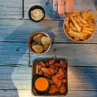 Hot fried vegan food! at Junk y Vegan in Helsinki