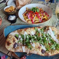 Flatbread at Junk y Vegan in Helsinki