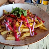 Some kind of loaded fries at Junk y Vegan in Helsinki