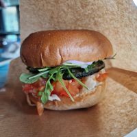 Portabello burger at Junk y Vegan in Helsinki