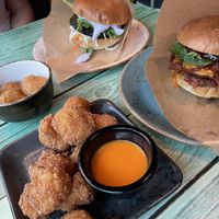 Chili nuggets, flower wings, portobello burger and smash junky burger  at Junk y Vegan in Helsinki
