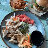 Just what is that thick sweet molasses sauce anyhow?   at Junk y Vegan in Helsinki