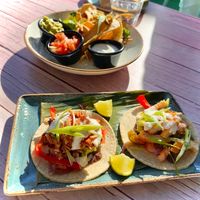 Tico Tico Tacos: one with jackfruit, one with “no chix” -pieces! Both were delicious!! at Junk y Vegan in Helsinki