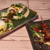 Tacos and skewers  at Junk y Vegan in Helsinki