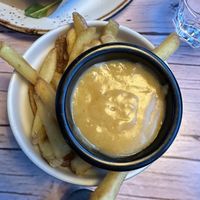 Chipz with cheese saucee  at Junk y Vegan in Helsinki