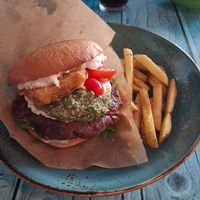 Caprese burger at Junk y Vegan in Helsinki
