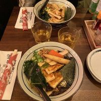 Black garlic ramen, tofu miso ramen  at Takumi in Brussels