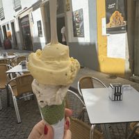 Banana and passion fruit   at Fábrica dos Gelados in Evora