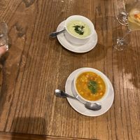 Cold cucumber soup   at Yummvees in Richmond