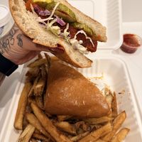 Nashville hot sandwich. Soooo good   at Yummvees in Richmond