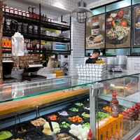 Salad bar  at Abulafia in Tel Aviv