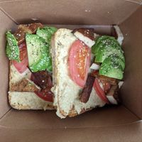 Double Avocado toast with tofu added ($20) at Communitea Cafe in Canmore