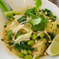 Satay Noodle bowl. Great! at Communitea Cafe in Canmore