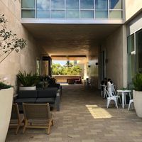 Outdoor seating part of this business and resident complex. at Copa Vida in San Diego