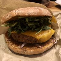 EKKOSET burger. Great flavor    at Super Vegan in Barcelona