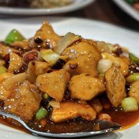 Gong bao chicken with peanuts at Tofu Vegan - Islington in North London