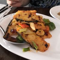 Double cooked “fish”  at Tofu Vegan - Islington in North London