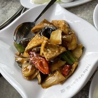 Tofu mushroom stir fry at Tofu Vegan - Islington in North London