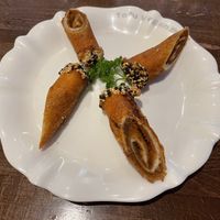 Sesame rolls with sweet bean paste - very good  at Tofu Vegan - Islington in North London