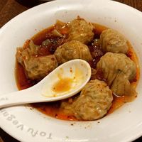Wontons in spicy sauce at Tofu Vegan - Islington in North London